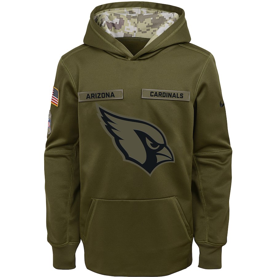 Arizona Cardinals Nike Youth Salute to Service Pullover Performance Hoodie Green->youth nfl jersey->Youth Jersey